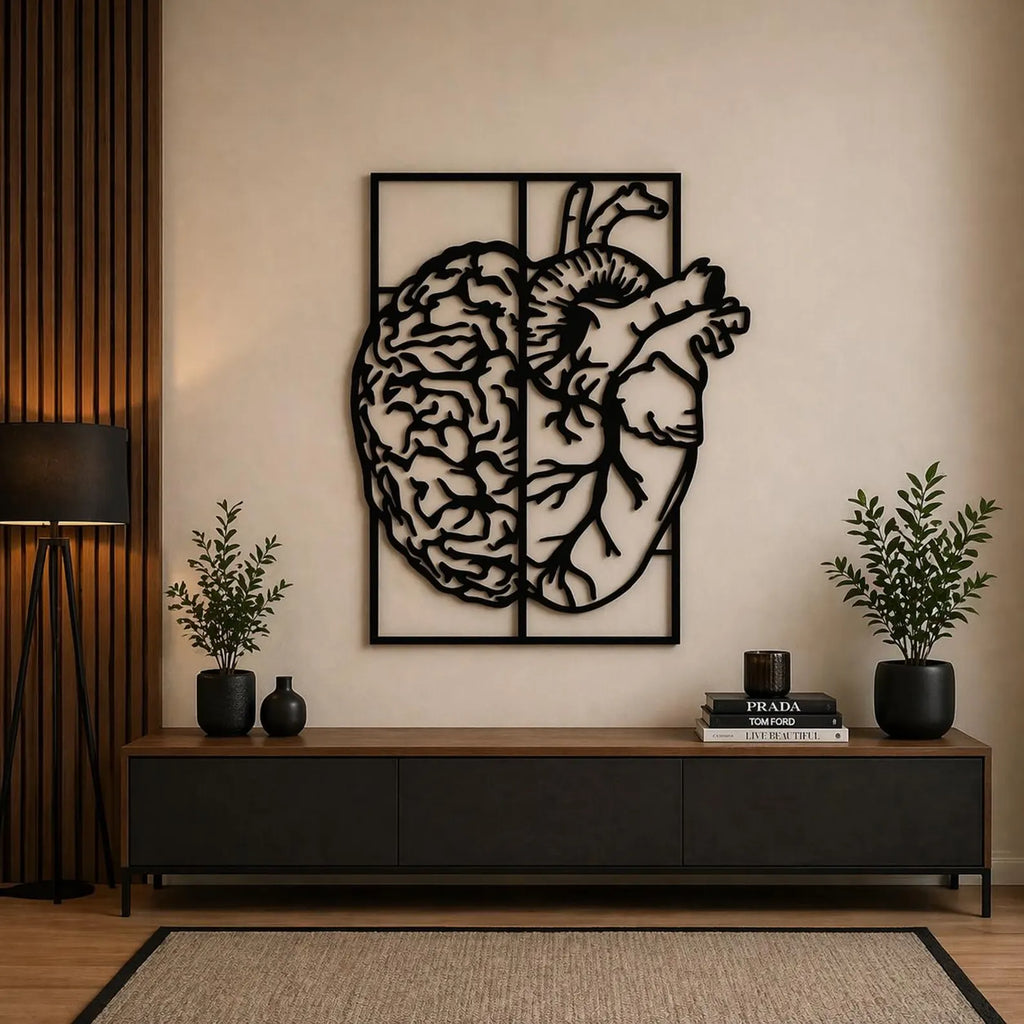 Brain &amp; Heart Wall Art SVG | Mind