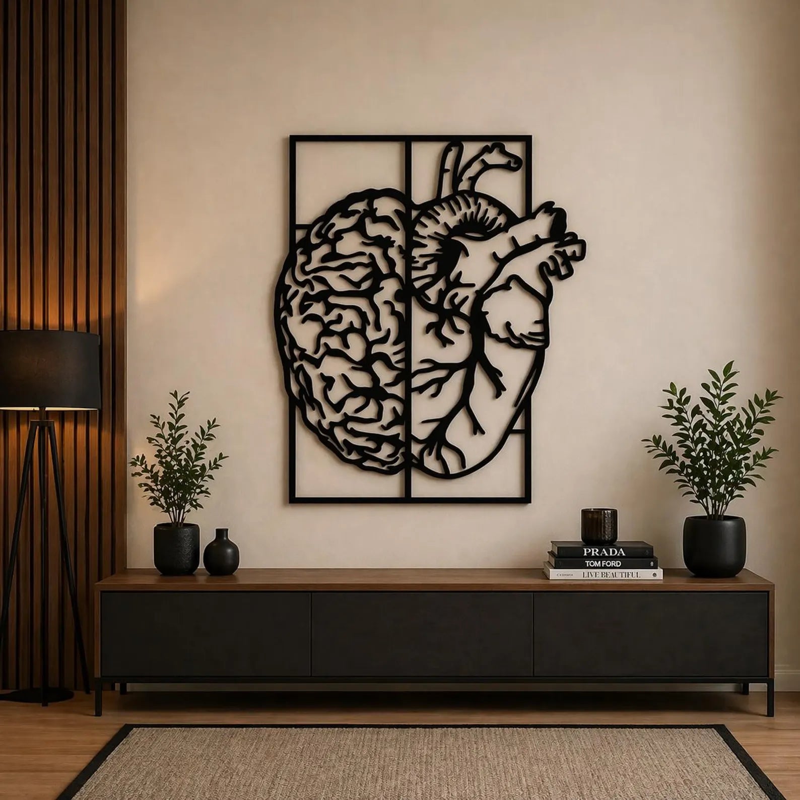 Brain &amp; Heart Wall Art SVG | Mind