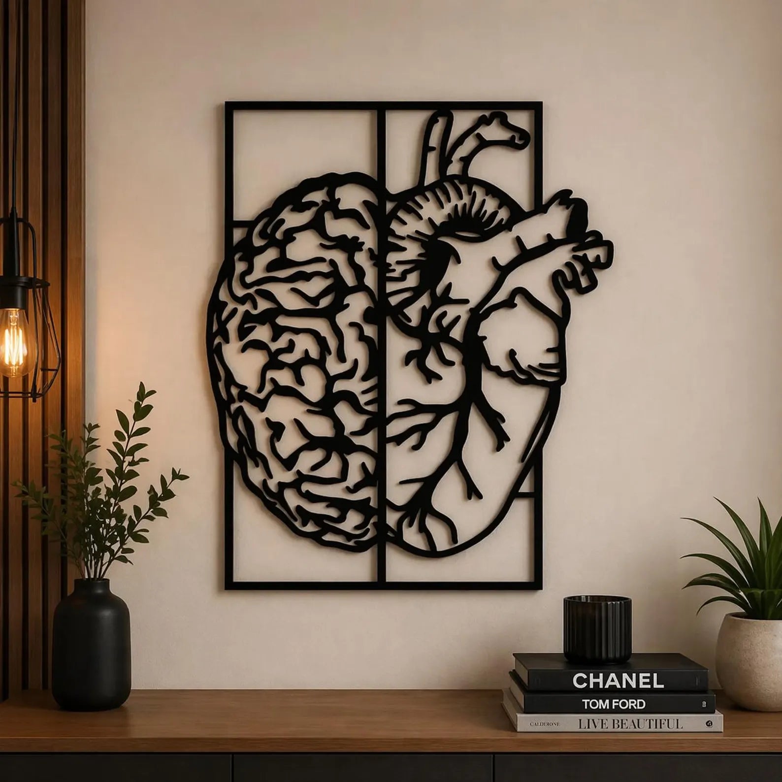 Brain &amp; Heart Wall Art SVG | Mind